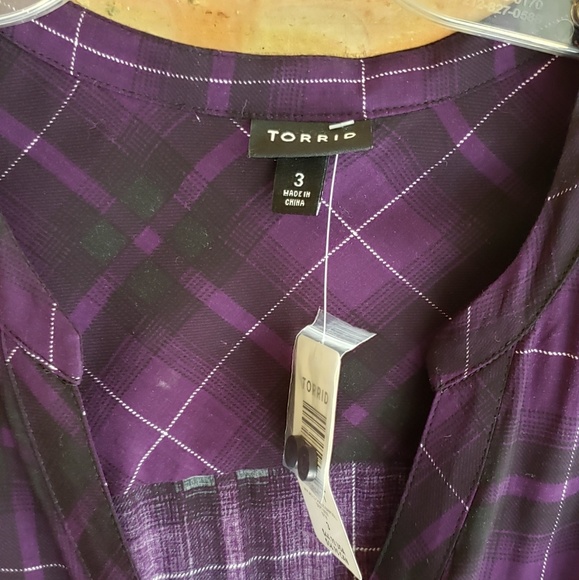 torrid Tops - Hard2FIND New TORRID Purple plaid Tumic 3X